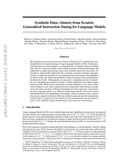 Synthetic Data (Almost) from Scratch: Generalized Instruction Tuning for
  Language Models