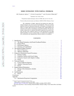 Mode Estimation with Partial Feedback