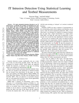 IT Intrusion Detection Using Statistical Learning and Testbed
  Measurements