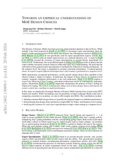 Towards an empirical understanding of MoE design choices