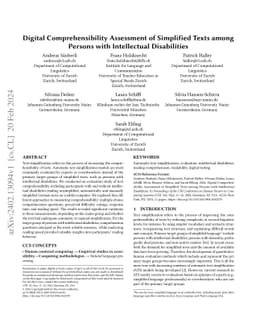 Digital Comprehensibility Assessment of Simplified Texts among Persons
  with Intellectual Disabilities
