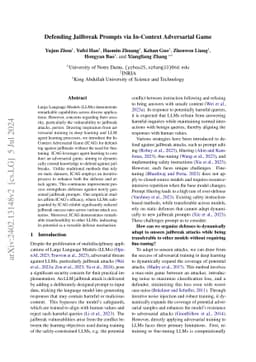 Defending Jailbreak Prompts via In-Context Adversarial Game