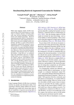 Benchmarking Retrieval-Augmented Generation for Medicine