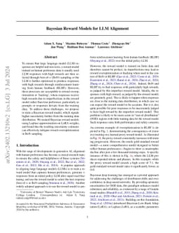Bayesian Reward Models for LLM Alignment