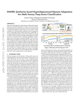 SMORE: Similarity-based Hyperdimensional Domain Adaptation for
  Multi-Sensor Time Series Classification