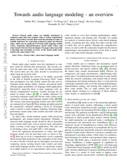 Towards audio language modeling -- an overview