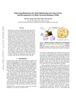 Improving Robustness for Joint Optimization of Camera Poses and
  Decomposed Low-Rank Tensorial Radiance Fields