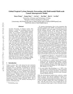 Global Tropical Cyclone Intensity Forecasting with Multi-modal
  Multi-scale Causal Autoregressive Model