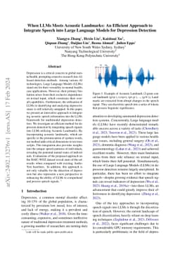 When LLMs Meets Acoustic Landmarks: An Efficient Approach to Integrate
  Speech into Large Language Models for Depression Detection