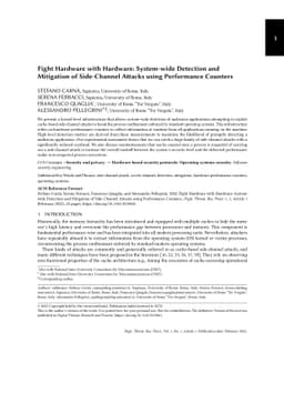 Fight Hardware with Hardware: System-wide Detection and Mitigation of
  Side-Channel Attacks using Performance Counters
