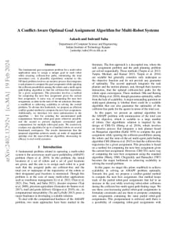 A Conflict-Aware Optimal Goal Assignment Algorithm for Multi-Robot
  Systems