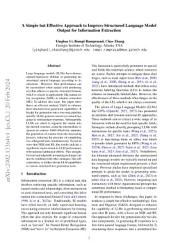 A Simple but Effective Approach to Improve Structured Language Model
  Output for Information Extraction
