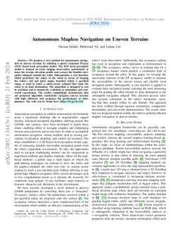 Autonomous Mapless Navigation on Uneven Terrains