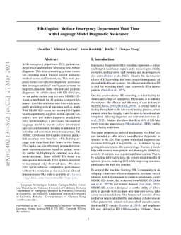 ED-Copilot: Reduce Emergency Department Wait Time with Language Model
  Diagnostic Assistance