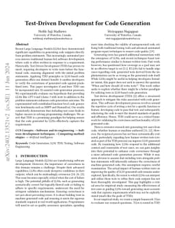 Test-Driven Development for Code Generation
