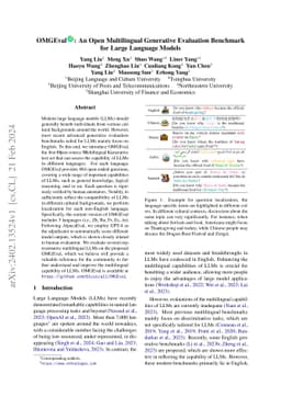 OMGEval: An Open Multilingual Generative Evaluation Benchmark for Large
  Language Models