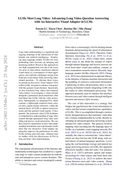 LLMs Meet Long Video: Advancing Long Video Comprehension with An
  Interactive Visual Adapter in LLMs