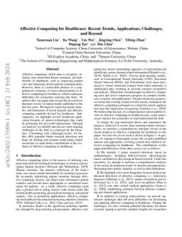 Affective Computing for Healthcare: Recent Trends, Applications,
  Challenges, and Beyond