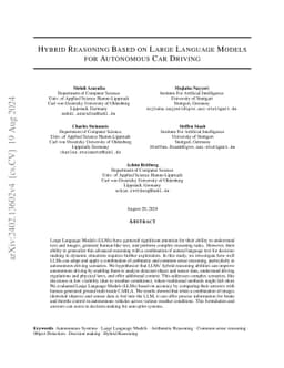Hybrid Reasoning Based on Large Language Models for Autonomous Car
  Driving
