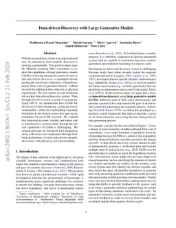 Data-driven Discovery with Large Generative Models