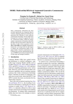 MORE: Multi-mOdal REtrieval Augmented Generative Commonsense Reasoning
