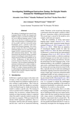 Investigating Multilingual Instruction-Tuning: Do Polyglot Models Demand
  for Multilingual Instructions?
