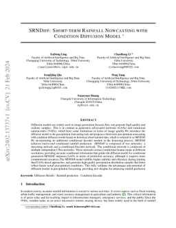 SRNDiff: Short-term Rainfall Nowcasting with Condition Diffusion Model