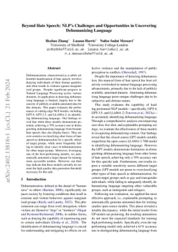 Beyond Hate Speech: NLP's Challenges and Opportunities in Uncovering
  Dehumanizing Language