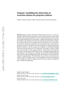 Origami: (un)folding the abstraction of recursion schemes for program
  synthesis