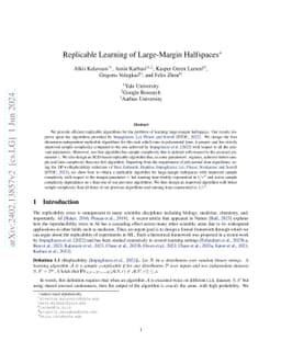 Replicable Learning of Large-Margin Halfspaces