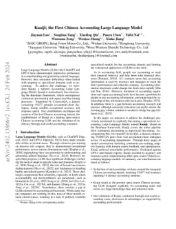 Kuaiji: the First Chinese Accounting Large Language Model