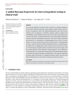 A unified Bayesian framework for interval hypothesis testing in clinical
  trials