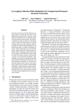 Leveraging Collection-Wide Similarities for Unsupervised Document
  Structure Extraction