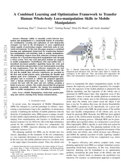 A Combined Learning and Optimization Framework to Transfer Human
  Whole-body Loco-manipulation Skills to Mobile Manipulators