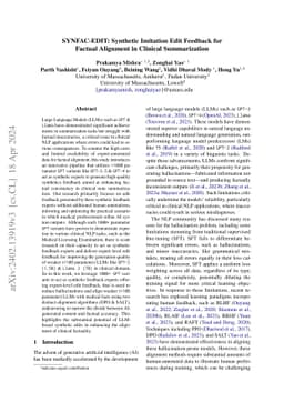 SYNFAC-EDIT: Synthetic Imitation Edit Feedback for Factual Alignment in
  Clinical Summarization