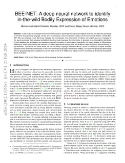 BEE-NET: A deep neural network to identify in-the-wild Bodily Expression
  of Emotions