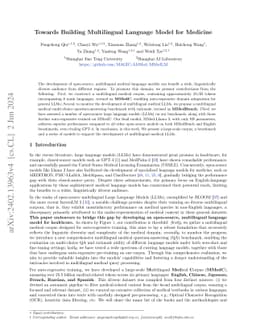 Towards Building Multilingual Language Model for Medicine