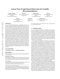 Linear-Time Graph Neural Networks for Scalable Recommendations