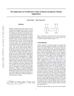 The Importance of Architecture Choice in Deep Learning for Climate
  Applications