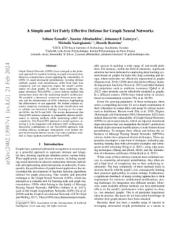 A Simple and Yet Fairly Effective Defense for Graph Neural Networks