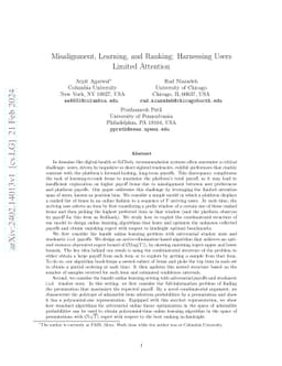 Misalignment, Learning, and Ranking: Harnessing Users Limited Attention