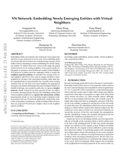 VN Network: Embedding Newly Emerging Entities with Virtual Neighbors