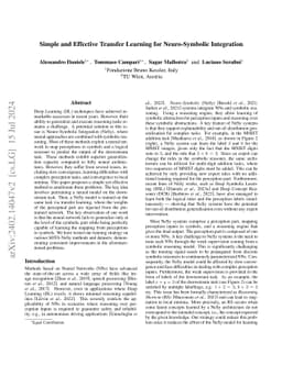 Simple and Effective Transfer Learning for Neuro-Symbolic Integration