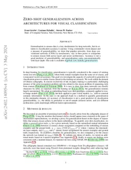 Zero-shot generalization across architectures for visual classification