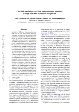 Cost-Efficient Subjective Task Annotation and Modeling through Few-Shot
  Annotator Adaptation