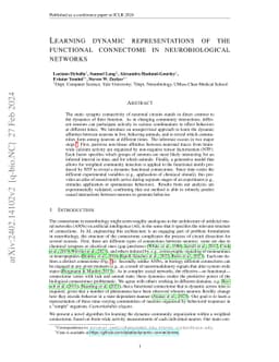 Learning dynamic representations of the functional connectome in
  neurobiological networks