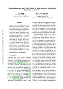 Combining Language and Graph Models for Semi-structured Information
  Extraction on the Web