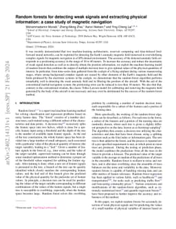 Random forests for detecting weak signals and extracting physical
  information: a case study of magnetic navigation