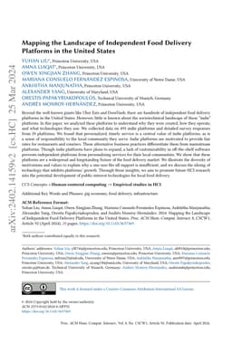 Mapping the Landscape of Independent Food Delivery Platforms in the
  United States