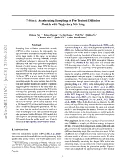 T-Stitch: Accelerating Sampling in Pre-Trained Diffusion Models with
  Trajectory Stitching